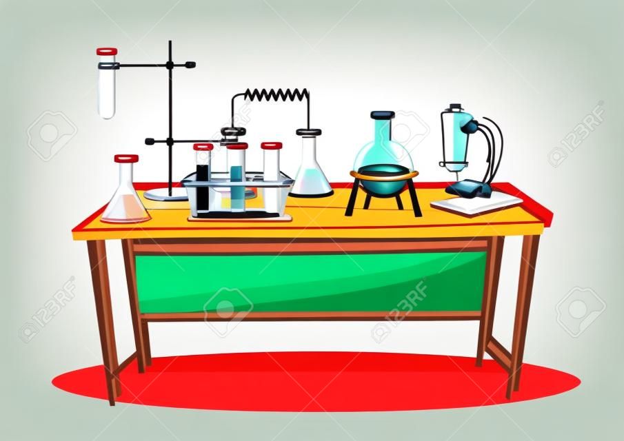 cartoon vector illustration laboratory interior room with separated layers in 2d graphic