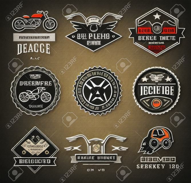 Emblemas, emblemas Conjunto de logotipo do vetor Coleções de motocicleta