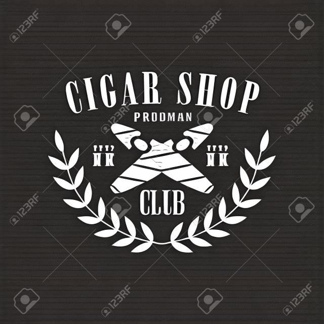 Crossed Cigars Premium Quality Smoking Club Monochrome Stamp For A Place To Smoke Design Template.