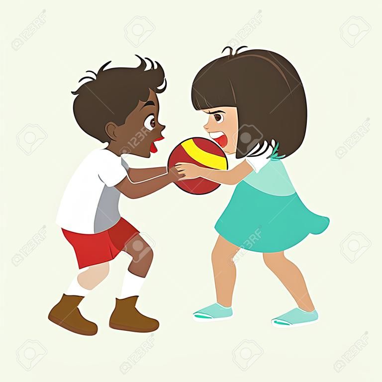 拿走从女孩的球一个男孩，一部分的坏孩子行为和传染媒介例证恶霸系列。