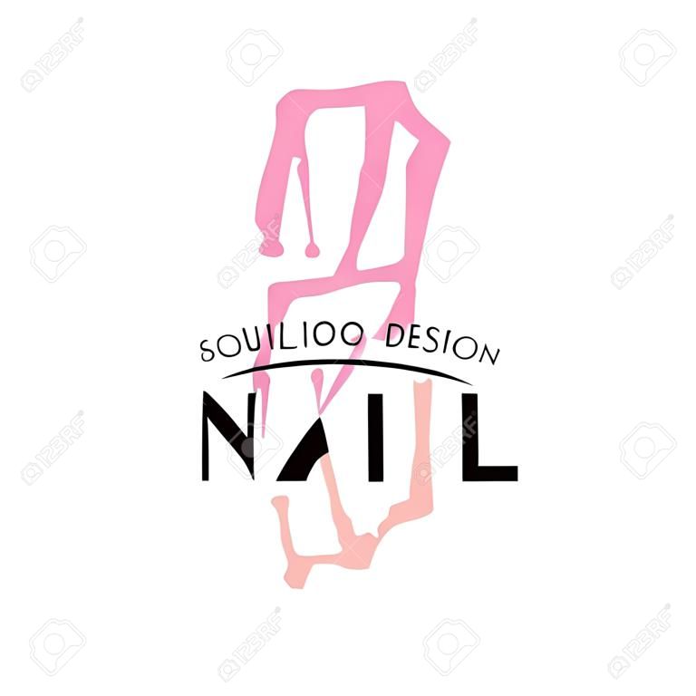 Diseño de lujo de estudio de uñas, plantilla para barra de uñas, salón de manicura, vector técnico manicurista ilustración sobre un fondo blanco