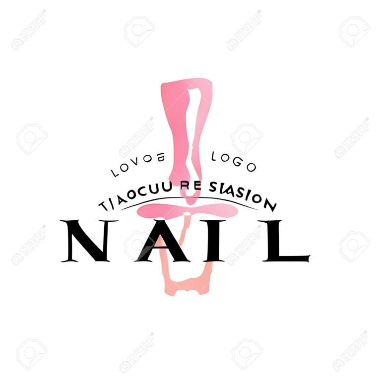 Nagel studio luxe ontwerp, template voor nagelbalk, manicure saloon, manicure technicus vector Illustratie op een witte achtergrond