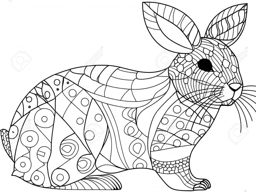 Tavşan Boyama pet yetişkin vektör çizim. yetişkin tavşan için boyama Anti-stres.