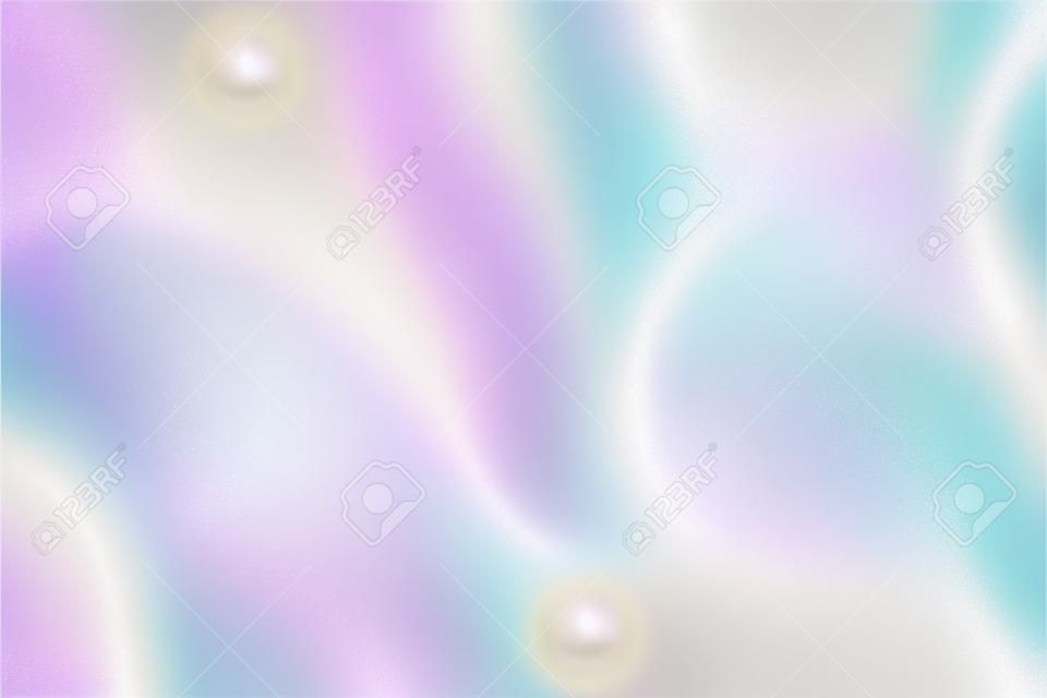 Abstrakter Perlenhintergrund mit zart schimmernden Perlmuttflieder- und Regenbogenfarben