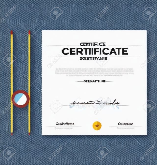Certificat ou diplôme modèle, illustration vectorielle