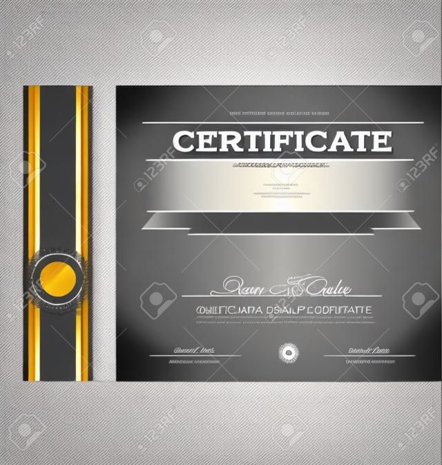 Certificado o diploma de plantilla, ilustración vectorial