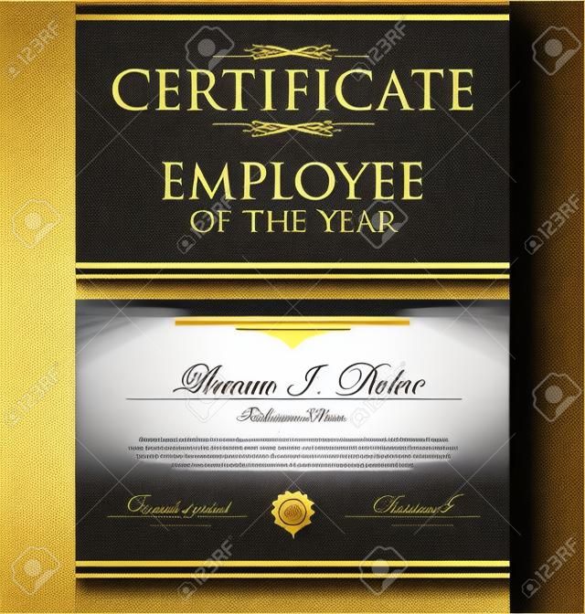 Certificate template, employee of the year