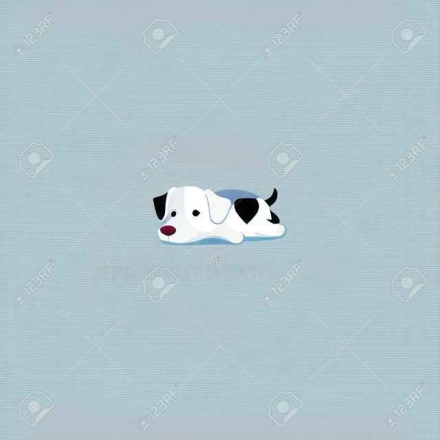 Perro perezoso, lindo Jack Russell Terrier durmiendo icono, ilustración vectorial