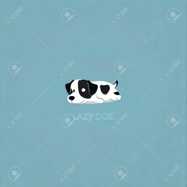 Perro perezoso, lindo Jack Russell Terrier durmiendo icono, ilustración vectorial