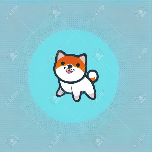Niedliche Shiba Inu Hund Cartoon-Symbol, Vektor-Illustration