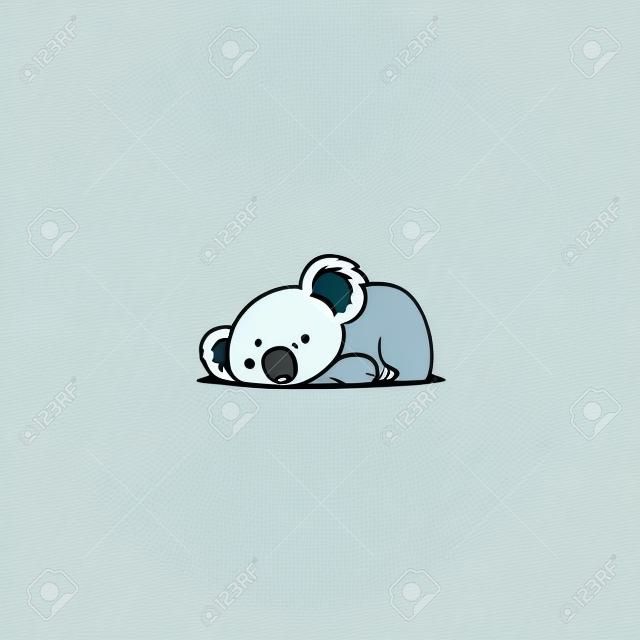 Leniwa koala śpiąca kreskówka, ilustracji wektorowych
