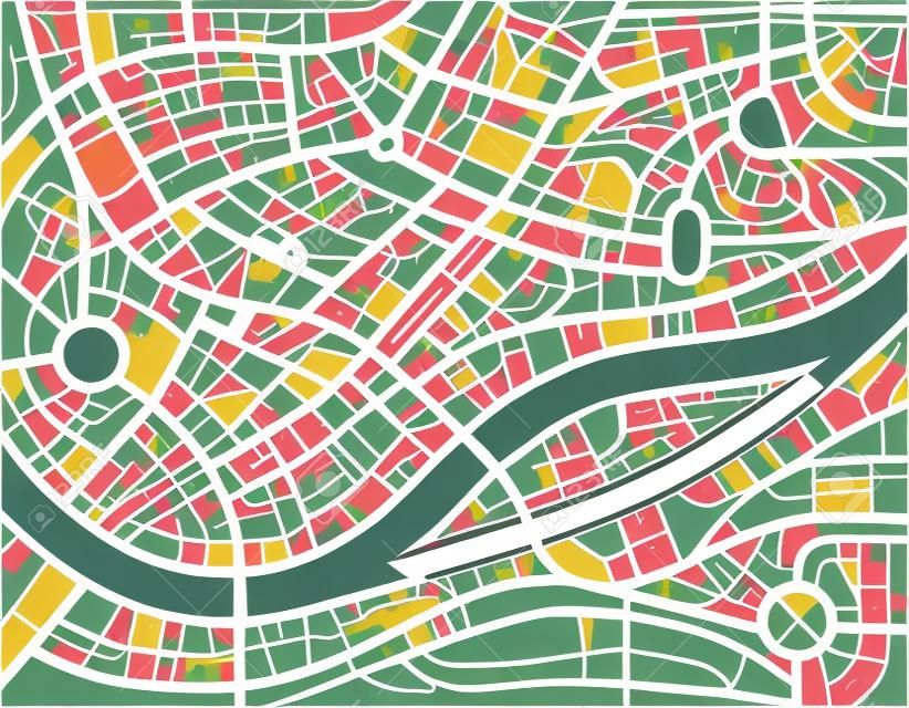 Zusammenfassung Stadtplan Illustration