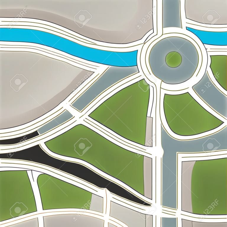 Zusammenfassung Stadtplan Illustration
