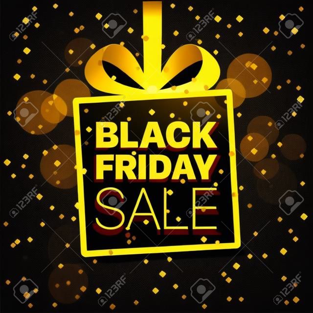 Black Friday Sale Vector concept. Black Friday sale gold logo