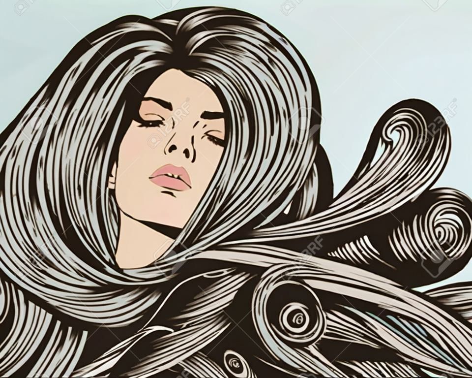 Frau mit der Narbe mit detaillierten Haar