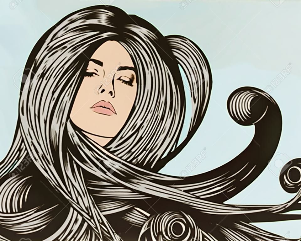 Frau mit der Narbe mit detaillierten Haar
