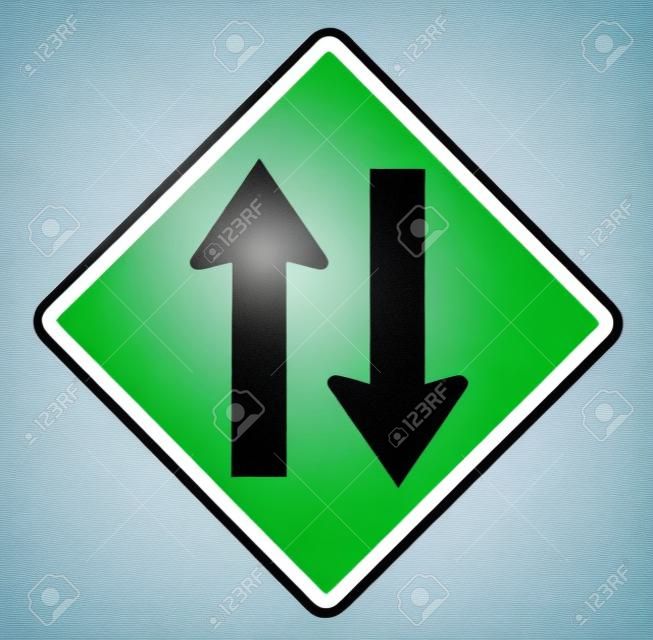 Два пути дорожный знак на белом фоне