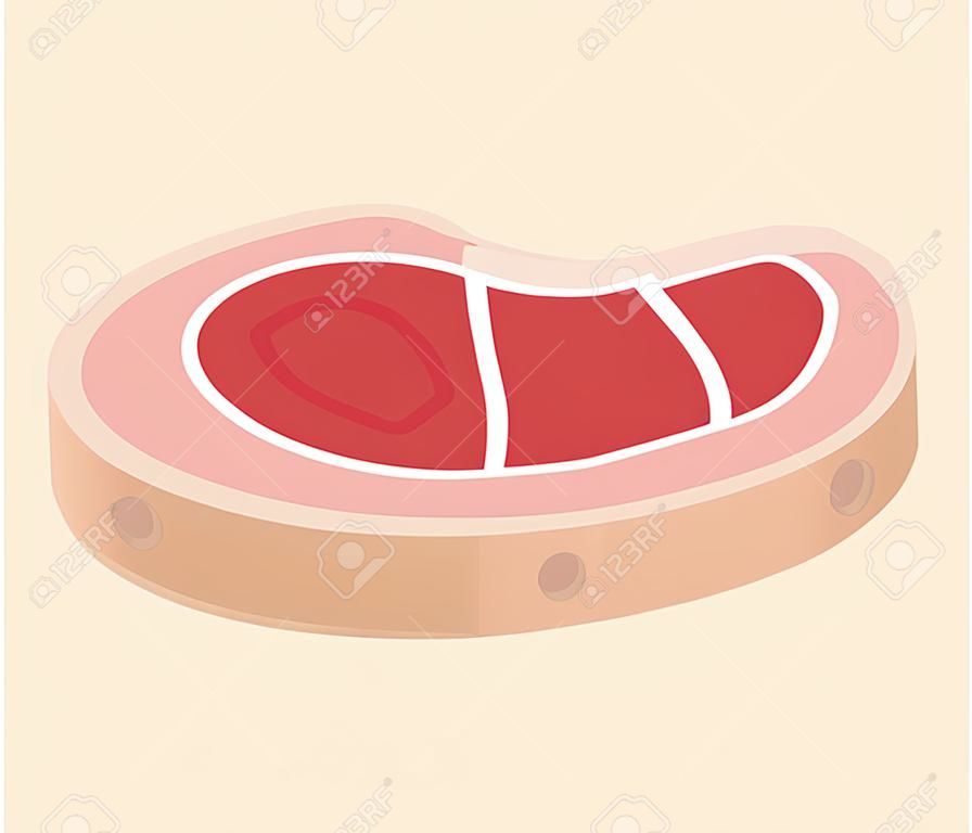 Vektorillustration von frischem Rindfleisch zum Braten, Steak und Restaurantthema. geeignet für Lebensmittelwerbung