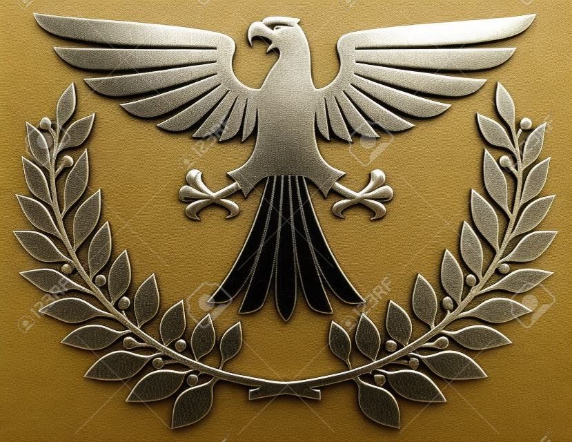 aigle emblème de l'aigle des armoiries, l'aigle symbole, l'aigle badge, aigle et couronne de laurier