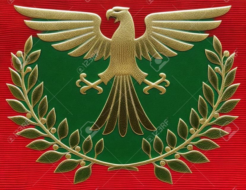 aigle emblème de l'aigle des armoiries, l'aigle symbole, l'aigle badge, aigle et couronne de laurier