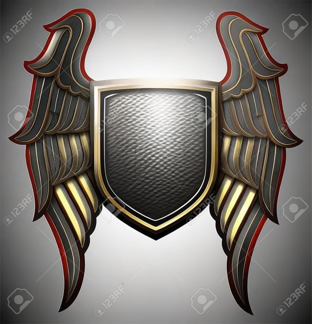 shield and wings
