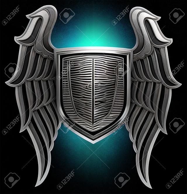 shield and wings