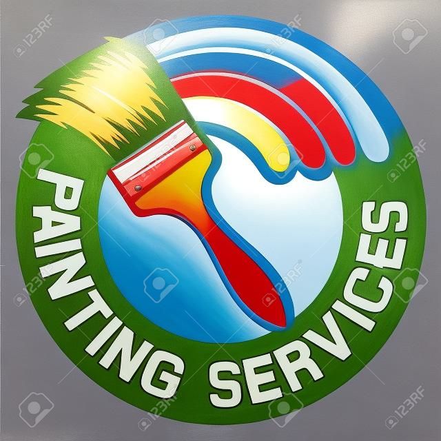 servicios de pintura etiqueta símbolo servicios de pintura
