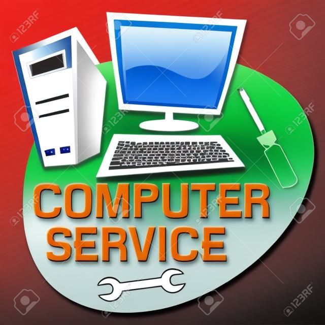 servizi informatici di riparazione computer etichetta servizio segno servizio di riparazione computer