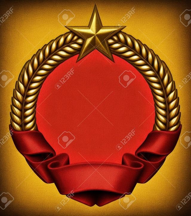 Socjalizm emblemat symbol komunizmu wieniec z pszenicy i gwiazdy