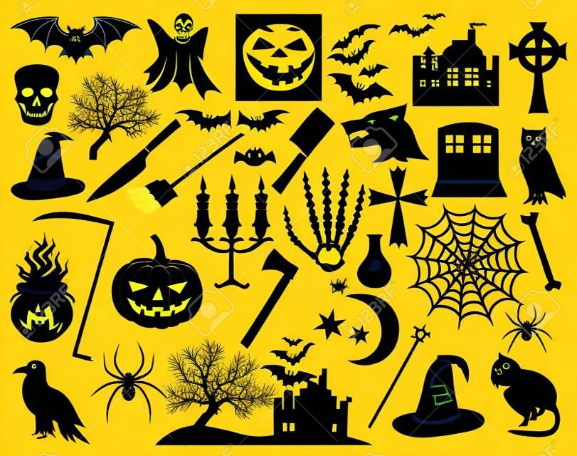 Halloween icons set vector horror icons