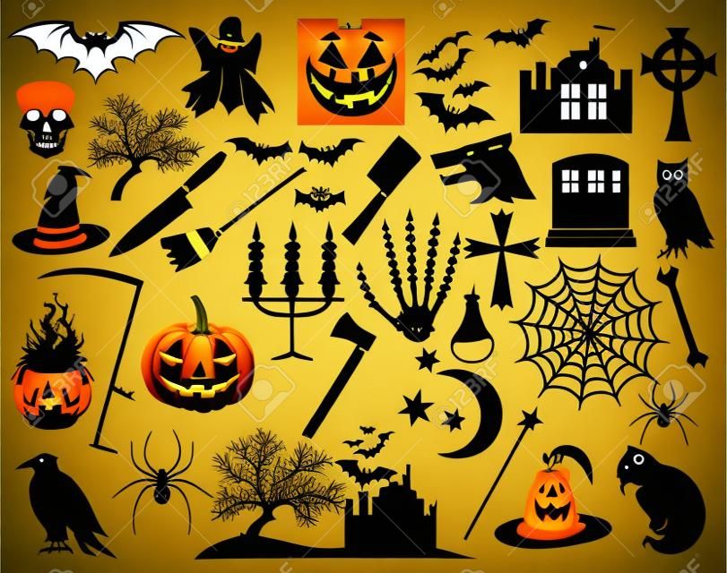 Halloween icons set vector horror icons