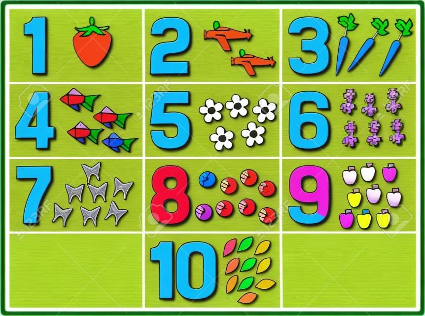 números de aprendizagem para crianças (contando jogo para crianças do jardim de infância)