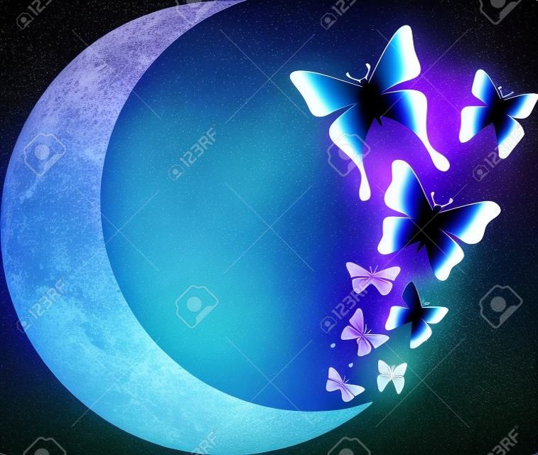 Moon butterfly icon