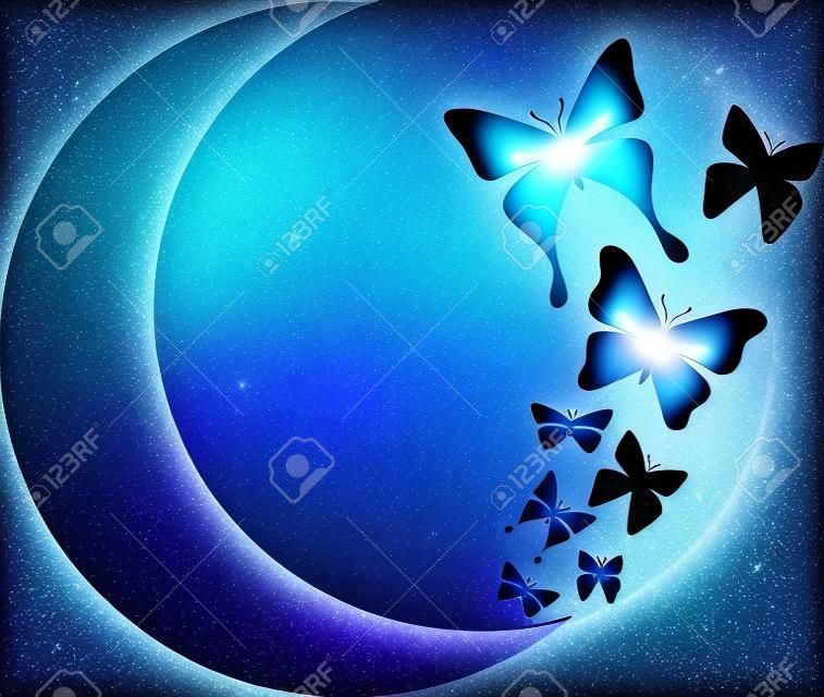Moon butterfly icon