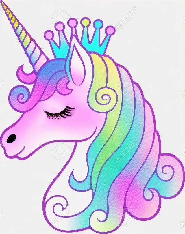 Principessa unicorno con colore corona