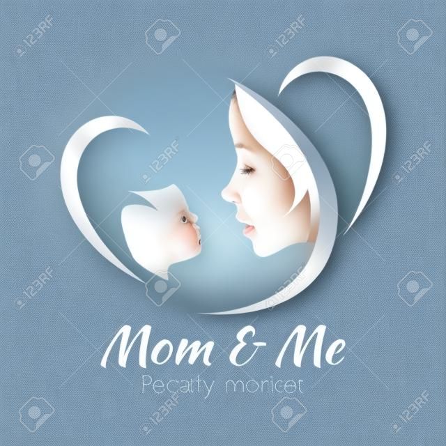 Logo mère et son bébé. Santé ou boutique bébé logo. Modèle pour votre conception. Maman et moi centre.