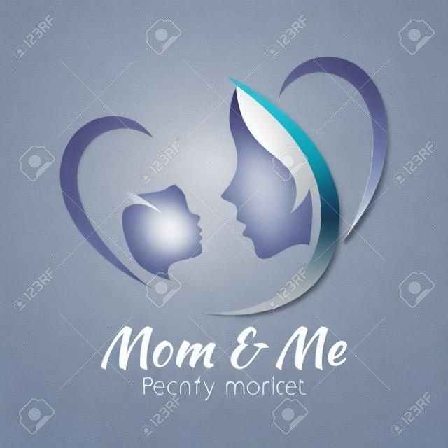 Logo mère et son bébé. Santé ou boutique bébé logo. Modèle pour votre conception. Maman et moi centre.
