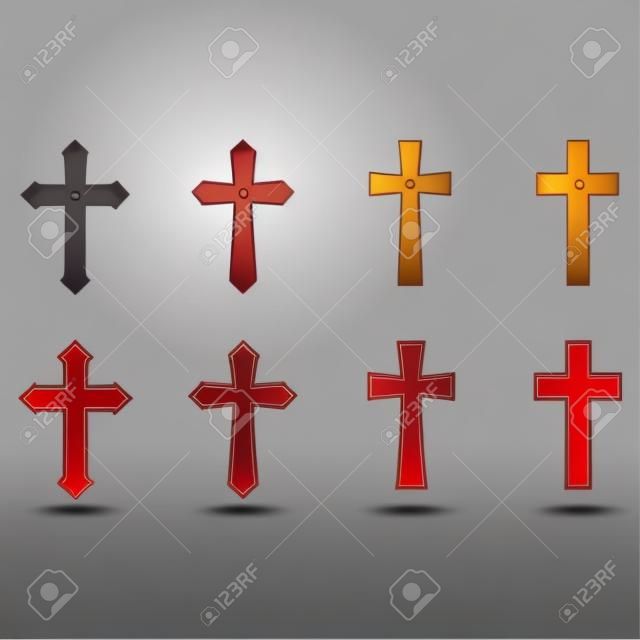 simbolo di disegno vettoriale icona croce cristiana