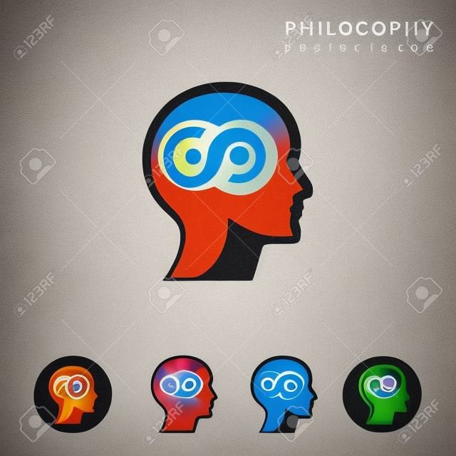 Filozofia ikony ustaw, zbiór ikon filozofii, ilustracja