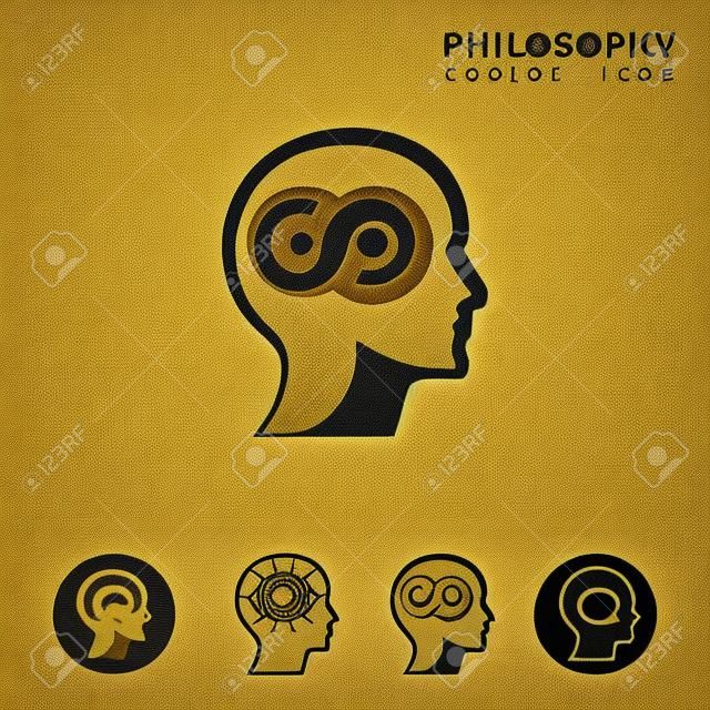 Filozofia ikony ustaw, zbiór ikon filozofii, ilustracja