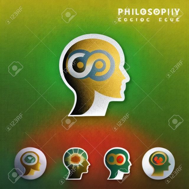 Философия набор иконок, коллекция икон философии, иллюстрации