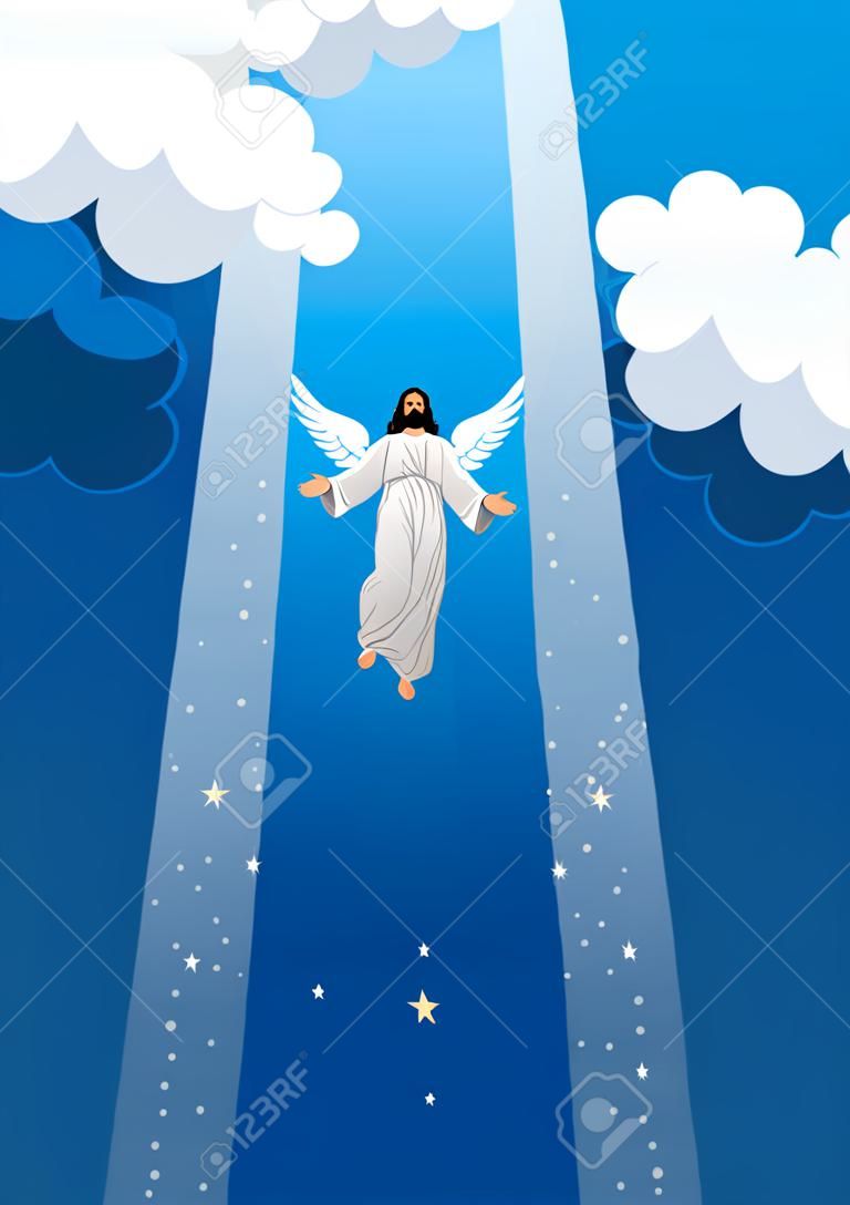 Una ilustración del día de la ascensión de jesucristo ilustración vectorial