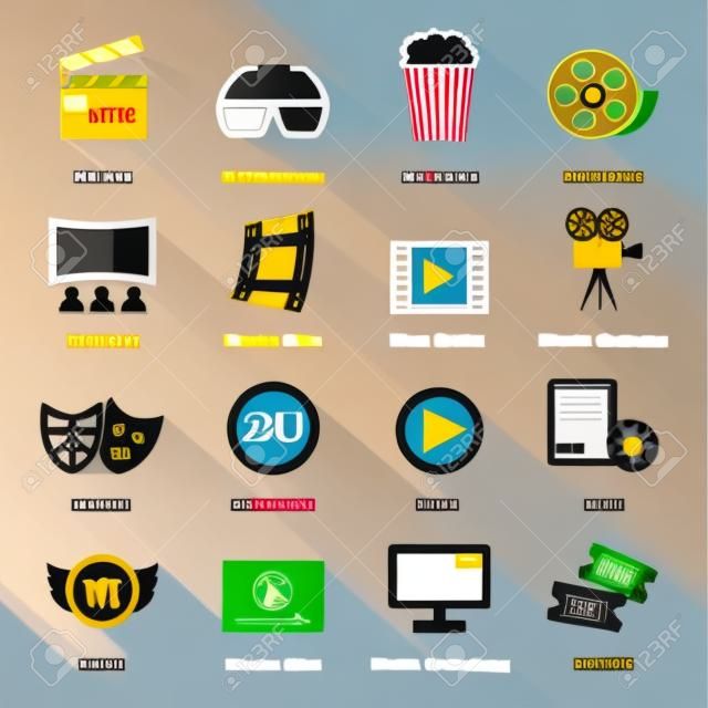 movie elements, vector infographic icons