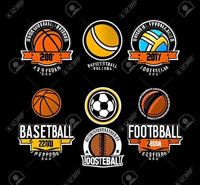 Conjunto deportivo. Baloncesto, Voleibol, Fútbol, Fútbol.