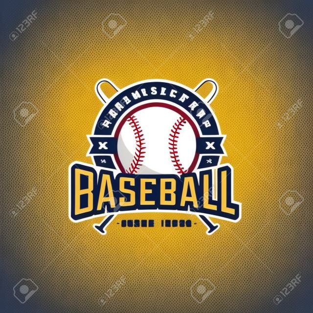 Бейсбол чемпионат логотип с мячом. Шаблон дизайна Вектор.