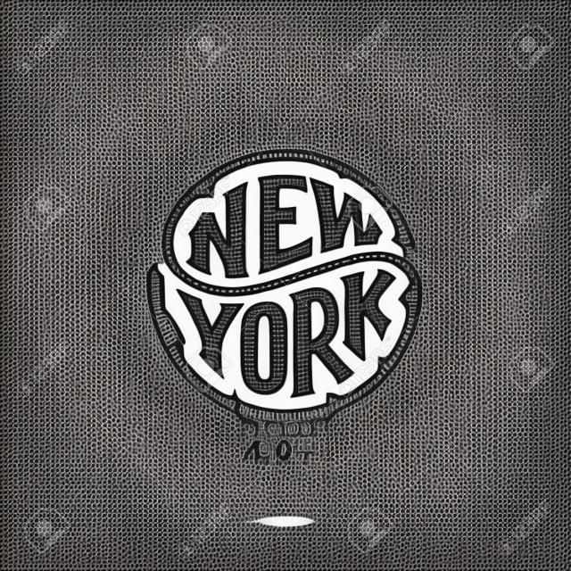 New York. Typography for t shirt. Handwritten circular calligraphy lettering for greeting cards, posters, prints for home decorations. Vector illustration