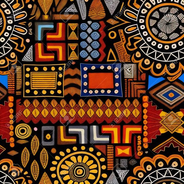 Aboriginal art background - indigenous African patterns seamless texture