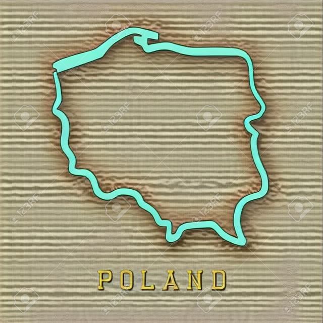 波兰地图轮廓-光滑的国家形状地图矢量。