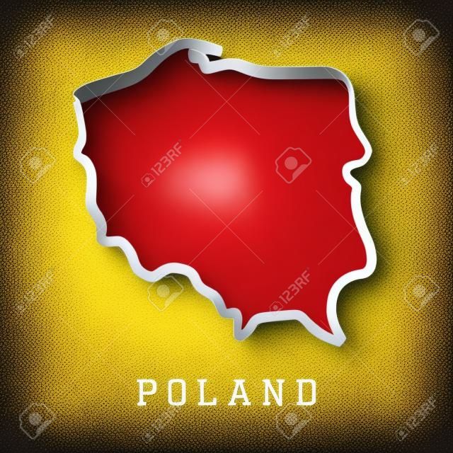 波兰地图轮廓-光滑的国家形状地图矢量。