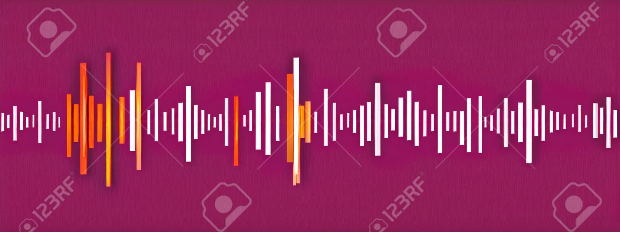 Soundwave waveform lines. Simple audio sound display. Abstract vector for podcast or music streaming.